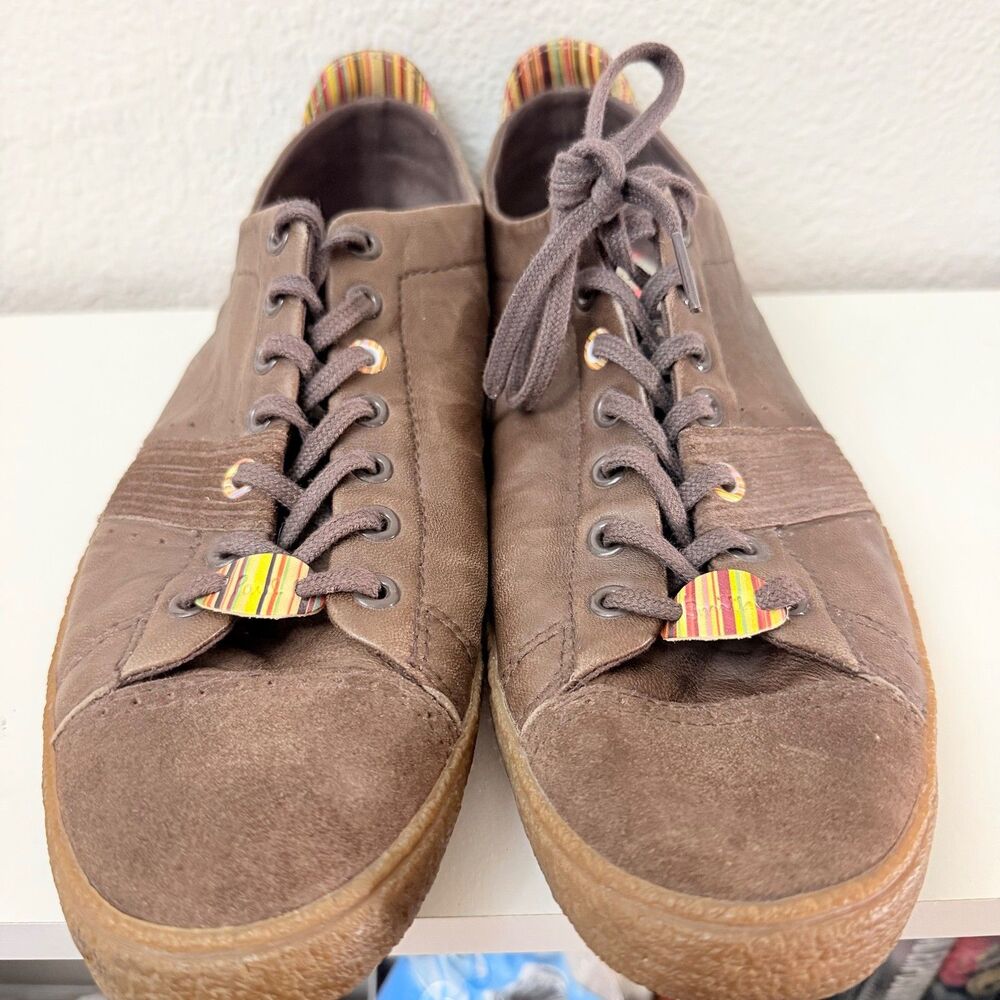 Clearance! Paul Smith West Brown Leather Sneakers Men’s US 9 UK 8 - Picture 2 of 10